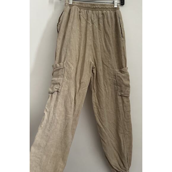 Womens Urban Outfitters Beige Cargo loose Jogger Pants with drawstring Size XS - Picture 4 of 10